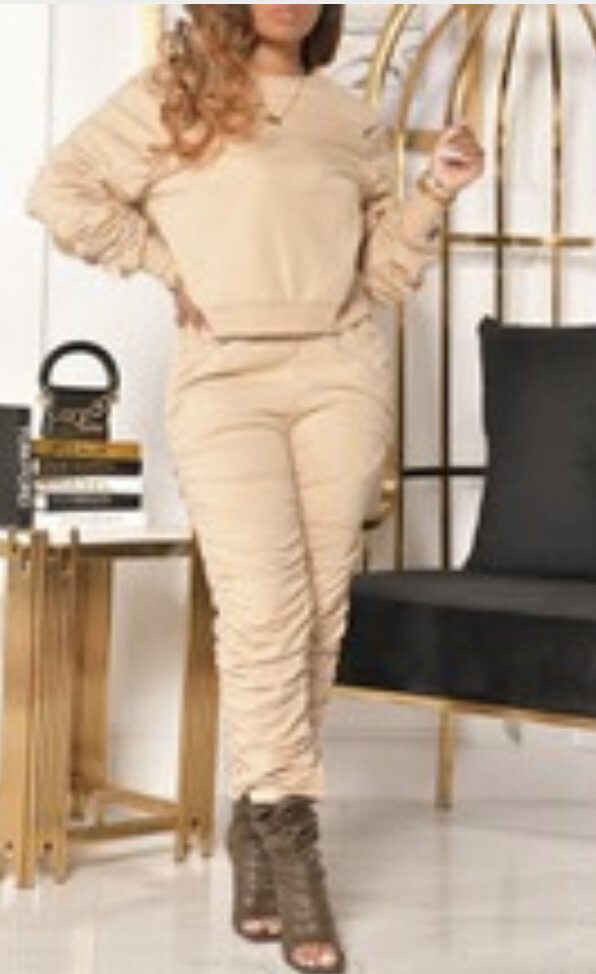 BRANDI JOGGING SUIT - TAN (MEDIUM)