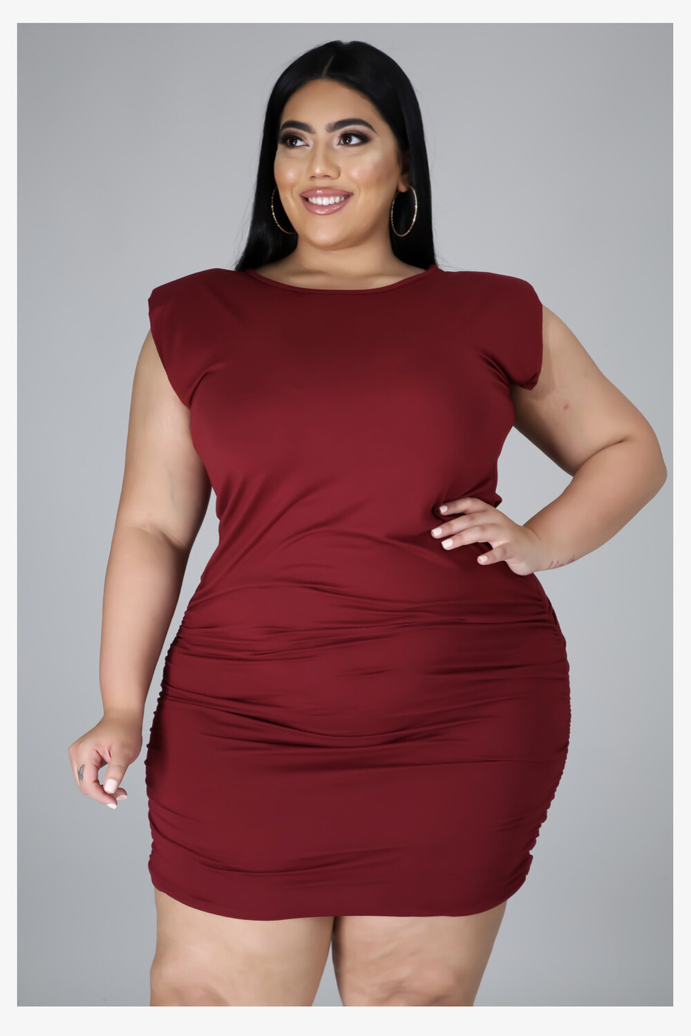 PRISCILLA DRESS - BURGUNDY (2XL)