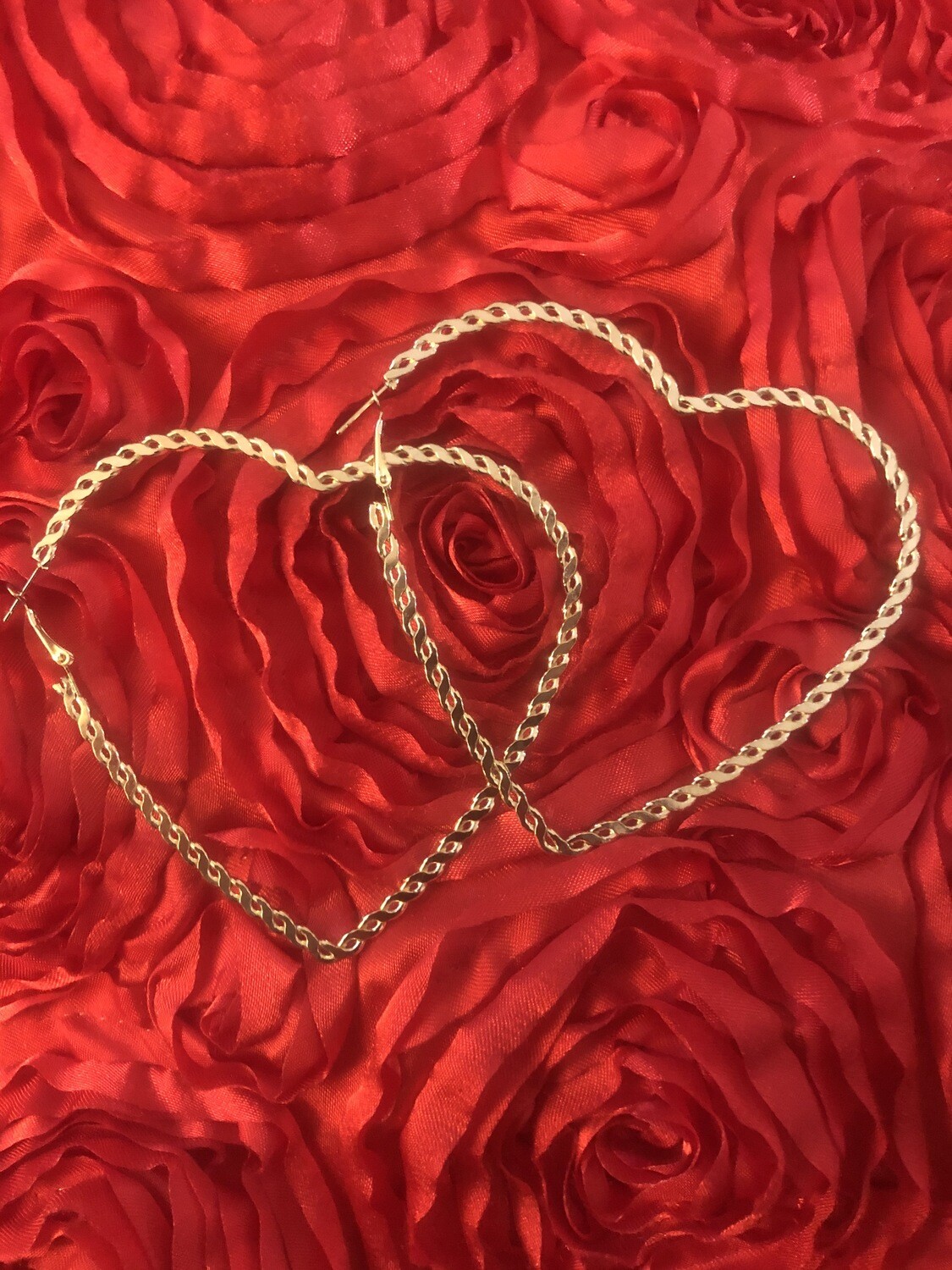 Heart Hoop Earrings Gold  