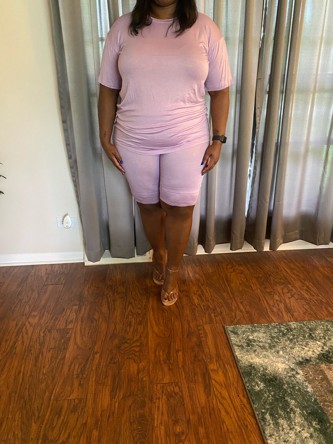 KC BIKER SHORT SET - LAVENDER 2XL