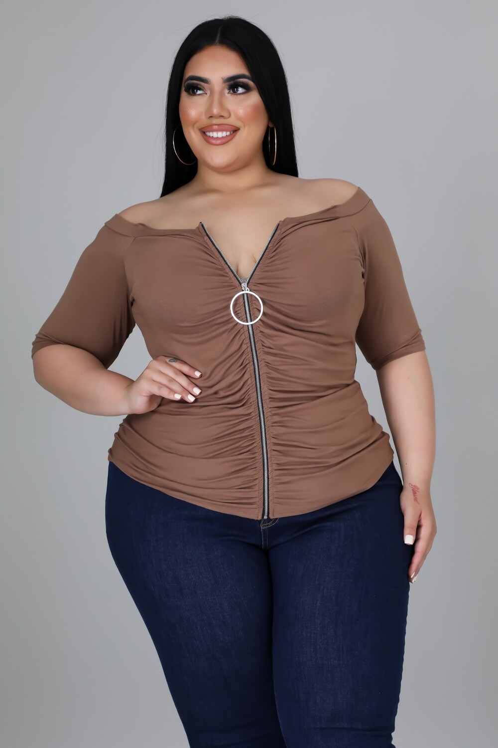MAKING MEMORIES TOP (MOCHA) - 1XL