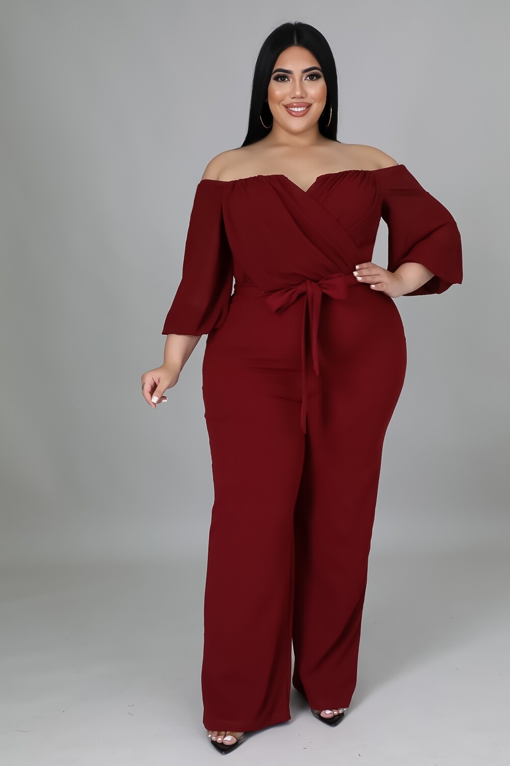 MY WAY JUMPSUIT (BURGUNDY) - 2XL