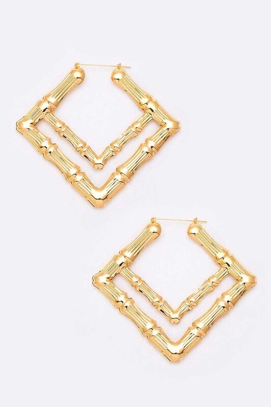 BAMBOO HOOP EARRINGS - GOLD