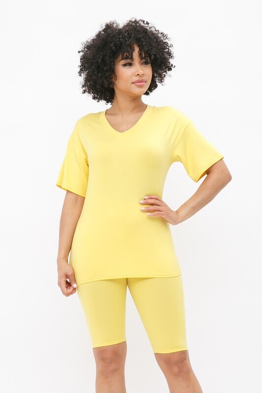 KC BIKER SHORT SET - YELLOW (1XL)