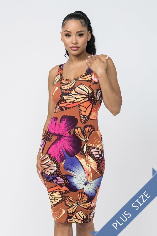BUTTERFLY DRESS (MOCHA) - 1XL