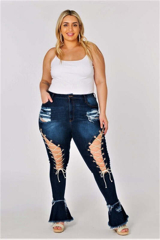 LACE ME UP JEANS (1XL)