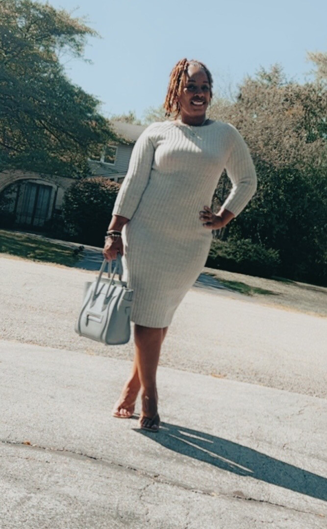 GRAY EVELINA SWEATER DRESS (L/XL)