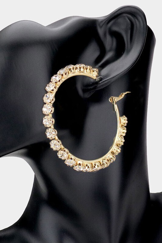DIAMOND HOOPS - GOLD