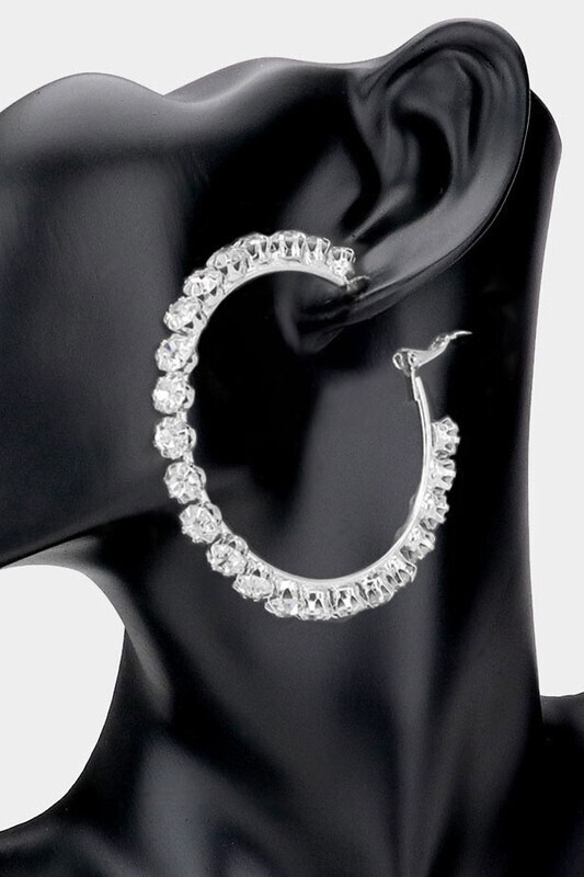 DIAMOND HOOPS - SILVER