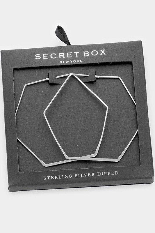 HEXAGON EARRINGS - SILVER