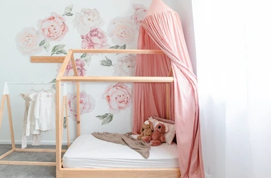 OB Designs Rose Petal Linen Canopy
