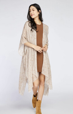 Gentle Fawn Mosaic Cover Up in Sand Mini Floral