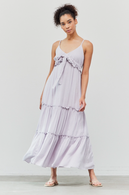Grade & Gather Tiered Dress in Dusty Lilac