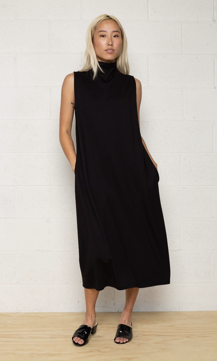 nlt Luxe Mock Neck A-Line Dress