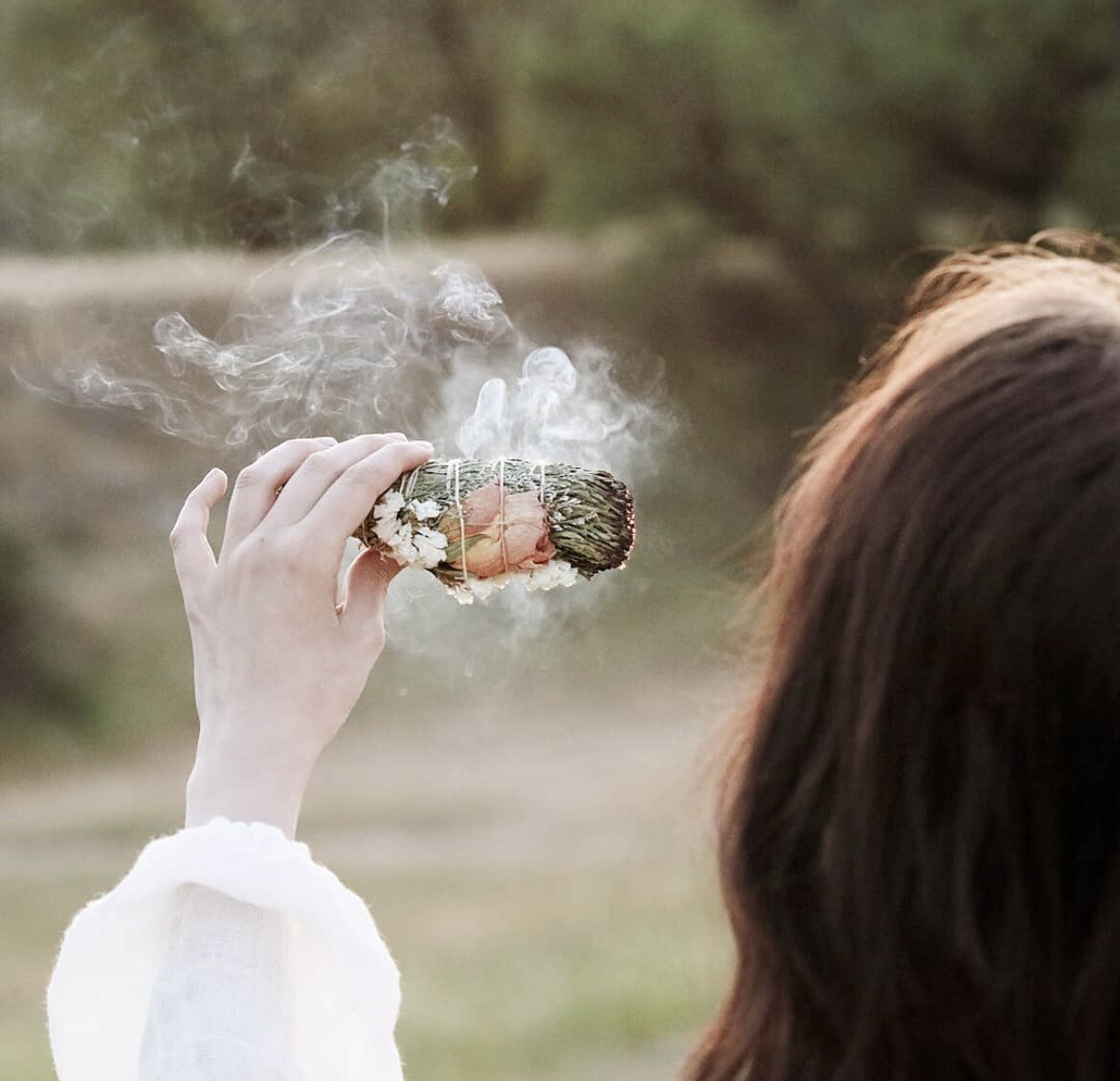 Among the Flowers Cedar and Rose Smudge Stick ATF39