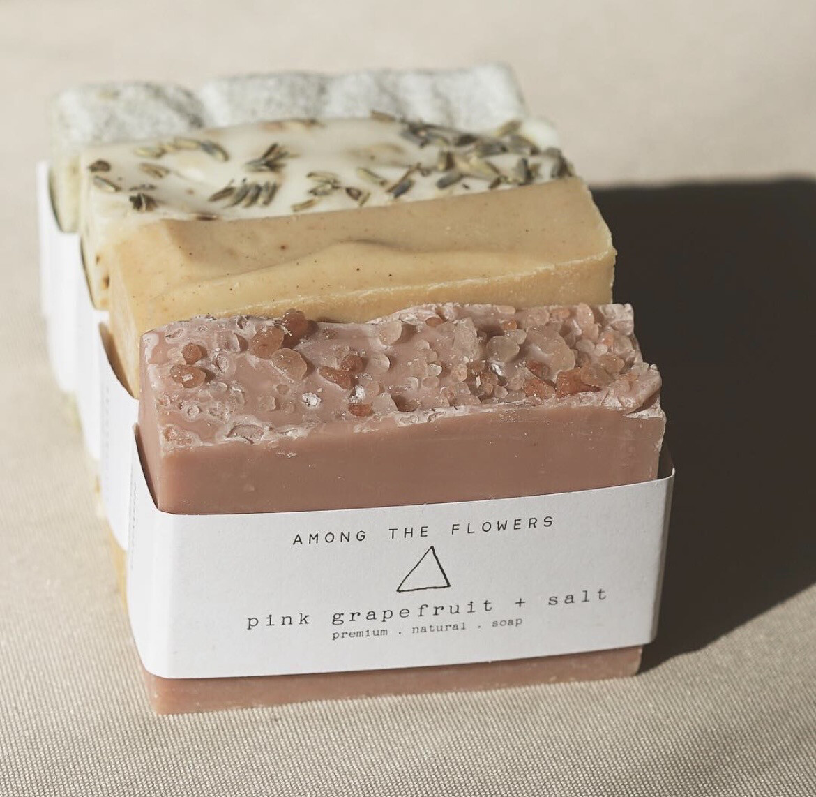 Among the Flowers Cold Pressed Soap in  Pink Grapefruit and Salt ATF44