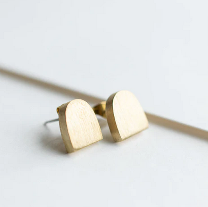 Fair + Simple Matte Brass Arch Earring Posts FS14