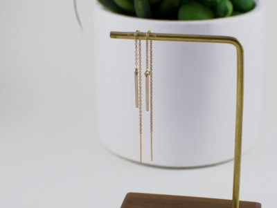Design by Gam Gold Filled Bar Threader Earrings G11