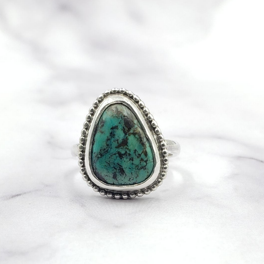 Sinead Cleary SC1160 Sterling Irregular Turquoise Triangle Ring