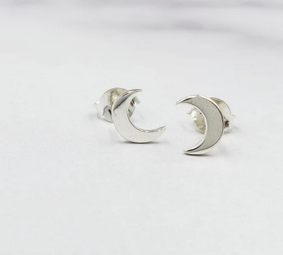 Sinead Cleary sterling mini crescent moon studs SC865