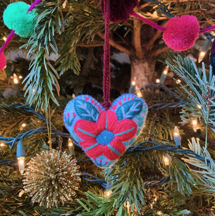 Lumily Heart Felt Embroidered Ornament LM16