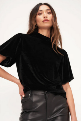 Project Social T Channing Velvet Bubble Sleeve Tee