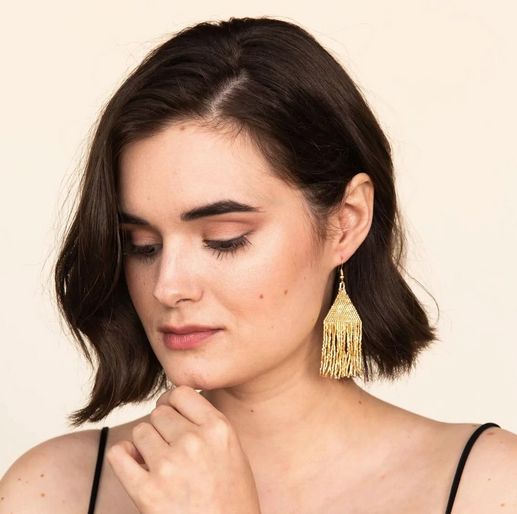 Ink + Alloy Gold Luxe Petite Fringe Earring IA59