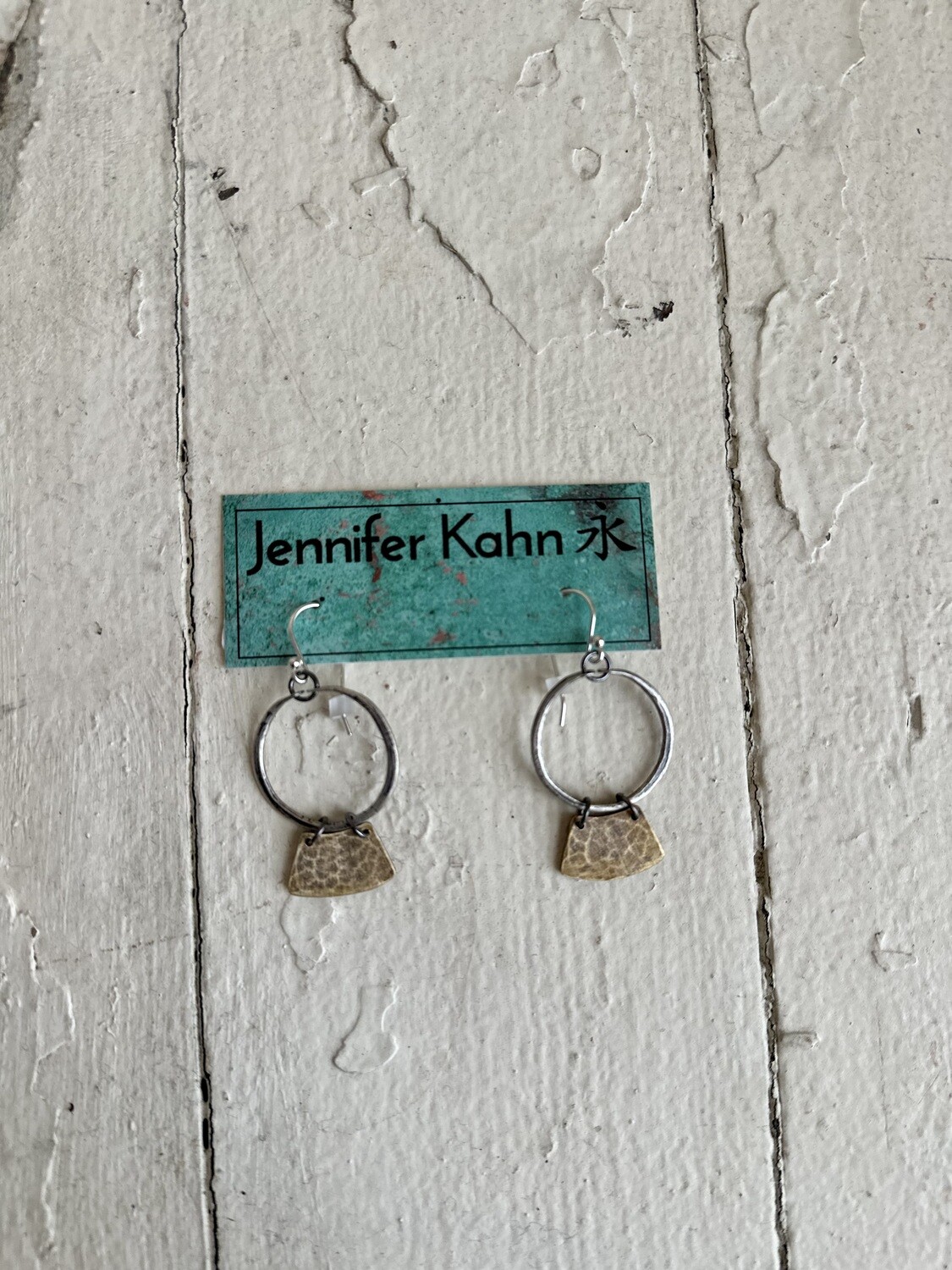 Jennifer Kahn Tiny Mezzaluna Earrings Silver Hoop JK147