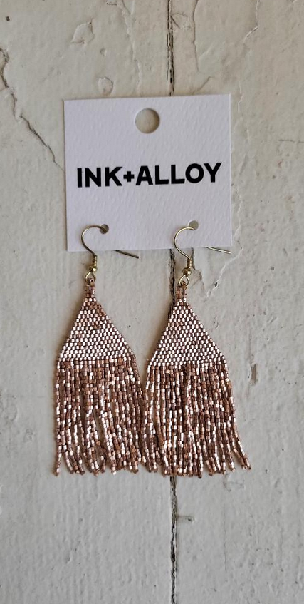 Ink + Alloy Rose Gold Luxe Petite Fringe Earring IA55