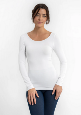 Elietian Long Sleeve Round Collar Top (Multiple Colors)