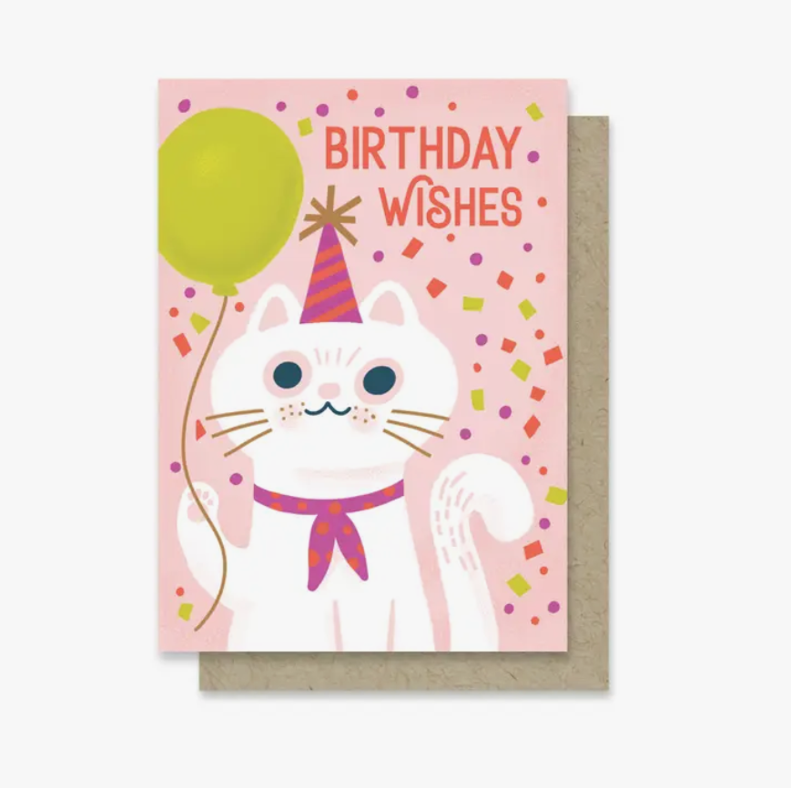 Paper Parasol Press Birthday Wishes Cat Mini Card PP14