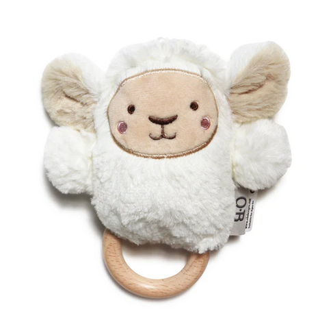 OB Designs Lamb Soft Rattle Toy