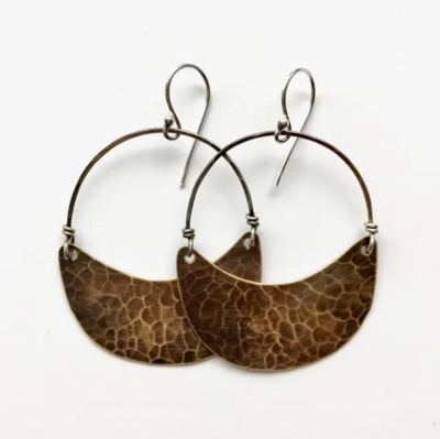 Jennifer Kahn Medium Brass Crescent Earrings