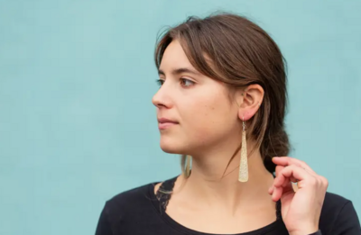 Jennifer Kahn Large Brass Taper Earrings