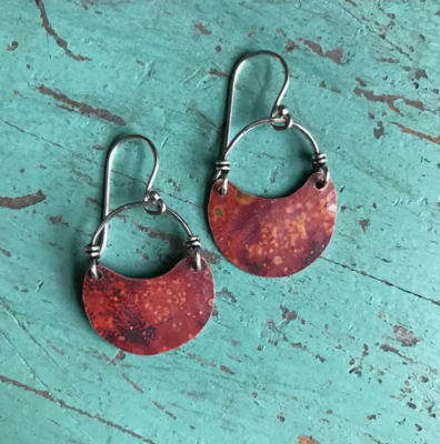 Jennifer Kahn Tiny Copper Crescent Earrings