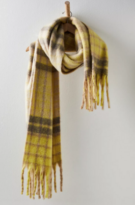 Free People Falling For You Brushed Plaid Scarf 