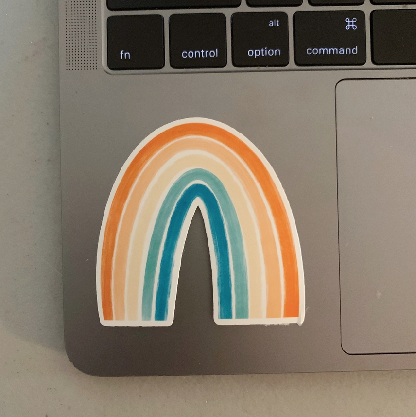Clay Collection Co. Retro Rainbow Sticker CL3