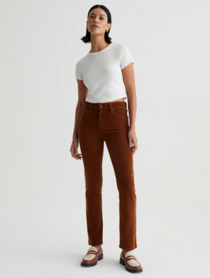 AG Jeans Mari Courduroy High-Rise Slim Straight