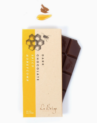 Le Belge Chocolatier Spicy Honeycomb 54% Dark Chocolate Bar