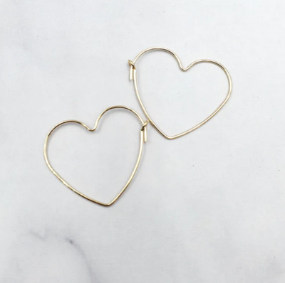 Sinead Cleary Gold Filled Wire Heart Hoops SC1403