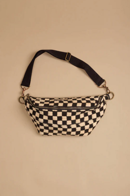 Jenna Bee Handmade Black Checkered Sling Bag