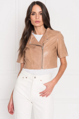 Lamarque Kirsi Cropped Biker Jacket 