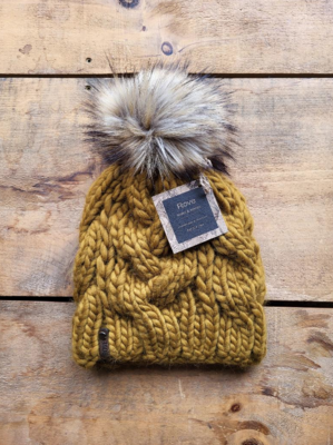 Rove Knits & Knots Cable Beanie in Bronzed Olive