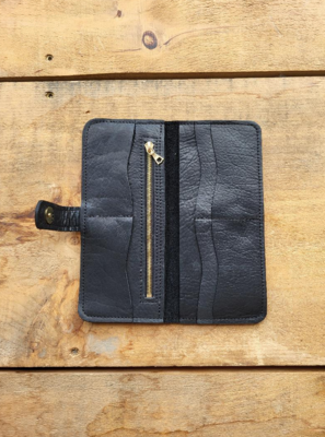Kingdom Leather Clutch Wallet in Black