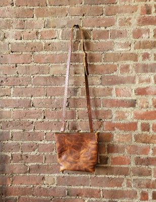 Kingdom Leather Mid-Size Crossbody in Bourbon Brown
