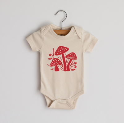 GladFolk Modern Mushroom Organic Baby Bodysuit