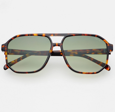 Freyrs Eyewear Billie Aviator Sunglasses in Tortoise/Green FR3