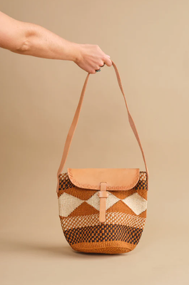 Jenna Bee Handmade Small Geometric Sisal Basket Bag