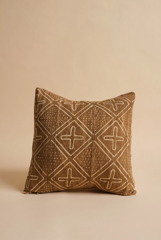 Jenna Bee Handmade Vintage Crosses Mudcloth Pillowcase