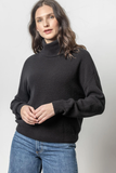 Lilla P Relaxed Rib Turtleneck Sweater